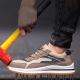 Steel Toe Shoes for Men Women, Slip Resistant Safety Work Puncture Proof Comfortable Indestructible Sneakers for Industry Construction Warehouse