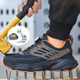 Steel Toe Shoes for Men Women Comfortable Safety Work Sneakers Industrial Non Slip Air Cushion Construction Puncture Proof