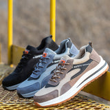 Steel Toe Shoes for Men Women, Slip Resistant Safety Work Puncture Proof Comfortable Indestructible Sneakers for Industry Construction Warehouse