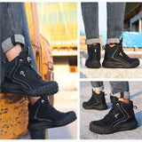 Steel Toe Boots for Women Men Wide Fit Work Safety Shoes High Top Slip Resistant Comfortable Breathable Composite Indestructible Sneakers