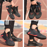 Steel Toe Shoes for Men Indestructible Work Women Puncture Proof Comfortable Slip On Breathable Lightweight Safety Sneakers Industrial Coustruction