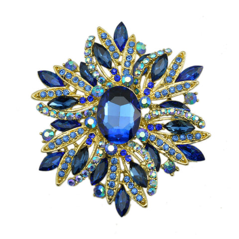 Flower Design Multicolor Gemstone Brooch Clothes Accessories Corsage