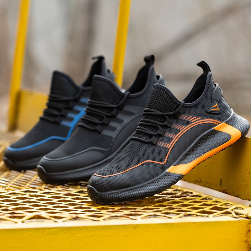 SAFTEY WORK HARD TOE Yellow Athletic Sneakers with Black Accents Amazon.com: TOUGHSTEPS Steel Toe Shoes for Men Women  main image 3