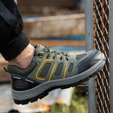 Steel Toe Shoes for Men Waterproof Slip Resistant Women Work Sneakers Athletic Durable Lightweight Comfortable Indestructible Construction Air Cushion