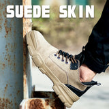 Steel Toe Sneakers Safety Work Shoes for Men Suede Breathable and Lightweight Steel Toe Work Shoes