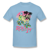 Mens Novelty T-Shirt Roll With It Breathable Crew Neck Short Sleeves Tees