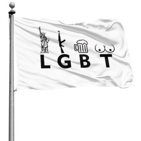 Fly Breeze Polyester Flag LGBT Lady Liberty Guns Beer Tits UV Fade Resistant House Decorations