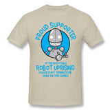 Men's Casual T-shirt Robot Uprising Breathable Crew Neck Short Sleeves Tees