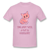 Men's Graphic T Shirt Cute Kitty Cat Cool O-Neck Short Sleeves Tees