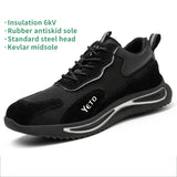 Steel Toe Shoes for Men Lightweight Safety Work Sneakers Slip Resistant Comfortable Air Cushion Safety Walking Tennis Shoes