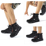 Steel Toe Shoes for Men Lightweight Fashion Safety Sneakers Breathable Comfortable Slip On Tennis Shoes for Work