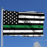 Fly Breeze 4 X 6 Ft Polyester Flag Distressed Thin Green Line American Flag Double Stitched Brass Grommets Home