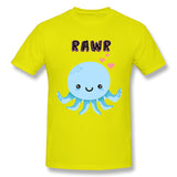 Men's Casual T-shirt Octopus Rawr Cool Crew Neck Short Sleeves Blouse Tops
