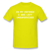 Mens Novelty T-Shirt IN MY DEFENSE Comfy Round Neck Short Sleeves Blouse Tops