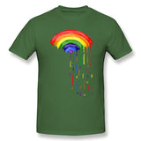 Mens Novelty T-Shirt Love Rainbow Rain Cool O-Neck Short Sleeves Tee