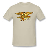 Mens Novelty T-Shirt Navy Seal Trident Logo Breathable Round Neck Short Sleeves Shirt