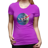 Women's Casual T-shirt NASA Logo Soft Crew Neck Short Sleeve Tee