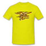 Mens Novelty T-Shirt Navy Seal Trident Logo Breathable Round Neck Short Sleeves Shirt