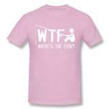 Cotton T Shirt for Men Where's The Fish Style Round Neck Short Sleeves Tees