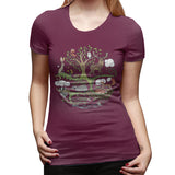 Novelty T Shirt for Women Born To Roam Wild Sexy O-Neck Short Sleeve Shirts