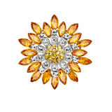 All-Match Brooches Elegant Flower Leaf Wedding Bridal Accessories Big Crystal Rhinestone Bouquet Brooch Pin for Women