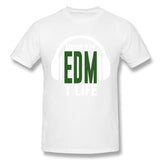 Men's Casual T-shirt Music Saved My Life Comfortable O-Neck Short Sleeves Tees
