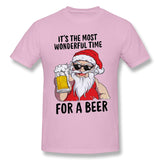 Men's Casual T-shirt Xmas Santa Cool Round Neck Short Sleeves Blouse Tops