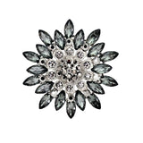 All-Match Brooches Elegant Flower Leaf Wedding Bridal Accessories Big Crystal Rhinestone Bouquet Brooch Pin for Women
