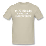 Mens Novelty T-Shirt IN MY DEFENSE Comfy Round Neck Short Sleeves Blouse Tops