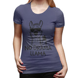 Womens Graphic T-Shirt No Drama LLama Soft O-Neck Short Sleeve Tops
