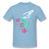 Men's Casual T-shirt Skull Roses Comfortable O-Neck Short Sleeves Tees