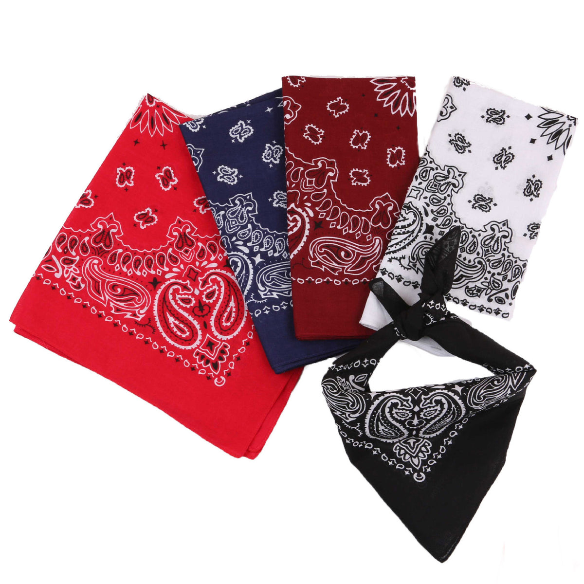 Dark Brown Paisley Cotton Bandana