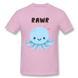 Men's Casual T-shirt Octopus Rawr Cool Crew Neck Short Sleeves Blouse Tops