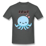 Men's Casual T-shirt Octopus Rawr Cool Crew Neck Short Sleeves Blouse Tops