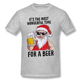 Men's Casual T-shirt Xmas Santa Cool Round Neck Short Sleeves Blouse Tops