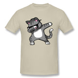 Men's Casual T-shirt Dabbing Cat Funny Shirt Dab Hip Hop Dabbing Kitten Breathable O-Neck Short Sleeves Shirt