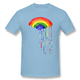 Men's Casual T-shirt Love Rainbow Rain Comfy Crew Neck Short Sleeves Tees