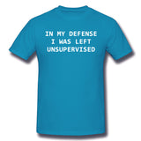 Mens Novelty T-Shirt IN MY DEFENSE Comfy Round Neck Short Sleeves Blouse Tops