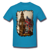 Men's Casual T-shirt London Big Ben Cool O-Neck Short Sleeves Blouse Tops