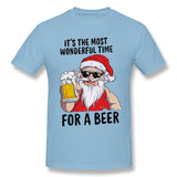 Men's Casual T-shirt Xmas Santa Cool Round Neck Short Sleeves Blouse Tops