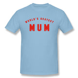 Mens Novelty T-Shirt Worlds Okayest Mum Breathable Round Neck Short Sleeves Shirt