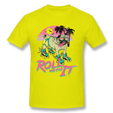 Mens Novelty T-Shirt Roll With It Breathable Crew Neck Short Sleeves Tees