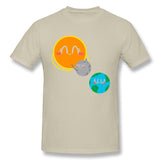 Mens Novelty T-Shirt Eclipse New Breathable Crew Neck Short Sleeves Tee