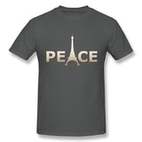 Men's Graphic T Shirt Paris Peace French Eiffel Comfy Round Neck Short Sleeves Shirt