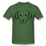Men's Graphic T Shirt Dog Head White Background Labrador Style Round Neck Short Sleeves Tee