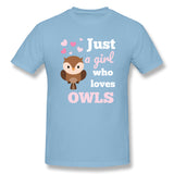 Men's Graphic T Shirt Only A Girl Who Loves Owls Bird Gift Breathable Round Neck Short Sleeves Tee