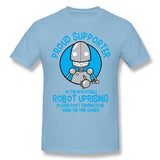 Men's Casual T-shirt Robot Uprising Breathable Crew Neck Short Sleeves Tees