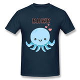 Men's Casual T-shirt Octopus Rawr Cool Crew Neck Short Sleeves Blouse Tops