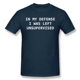 Mens Novelty T-Shirt IN MY DEFENSE Comfy Round Neck Short Sleeves Blouse Tops