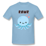 Men's Casual T-shirt Octopus Rawr Cool Crew Neck Short Sleeves Blouse Tops